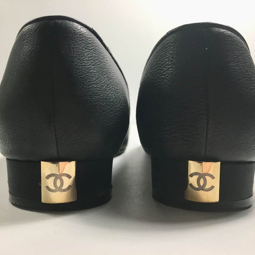 Chanel Black Round Toe Flat with 1" Block Heel